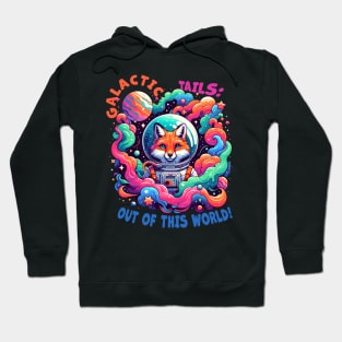 Galactic Explorer Fox - Whimsical Space Adventure Art Hoodie